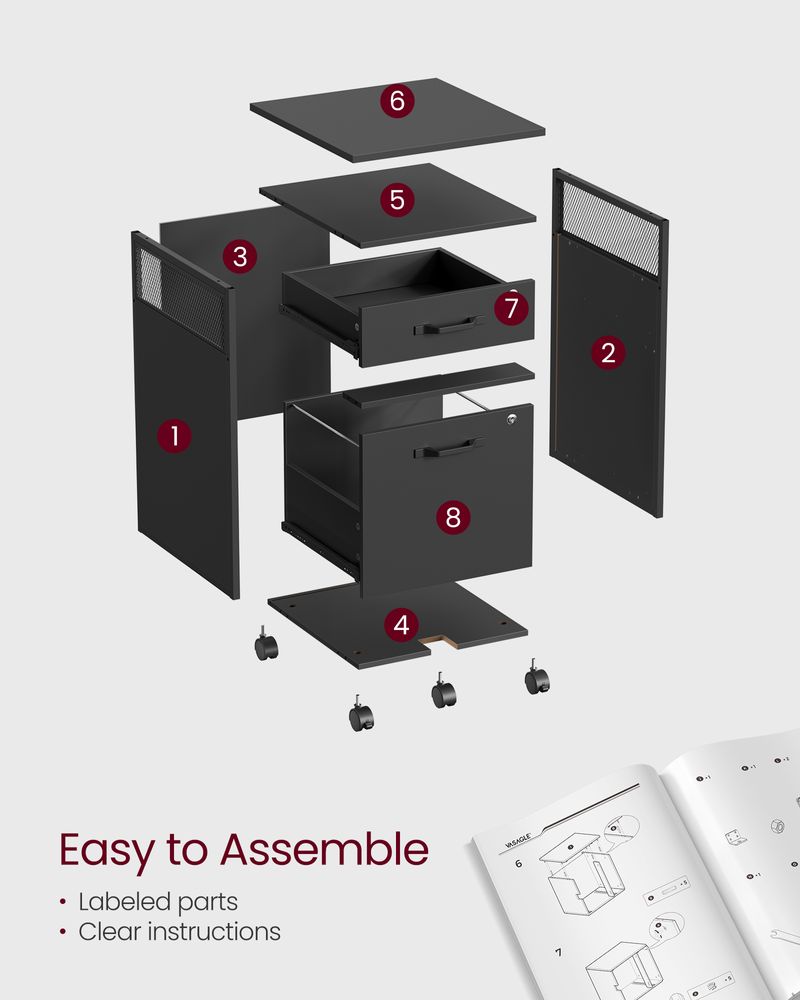 Mobile Filing Cabinet | Lockable Under-Desk Storage on Wheels
