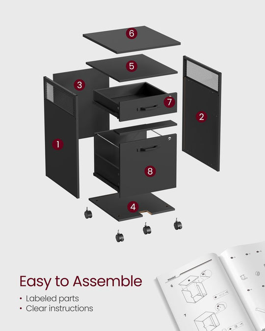 Mobile Filing Cabinet | Lockable Under-Desk Storage on Wheels