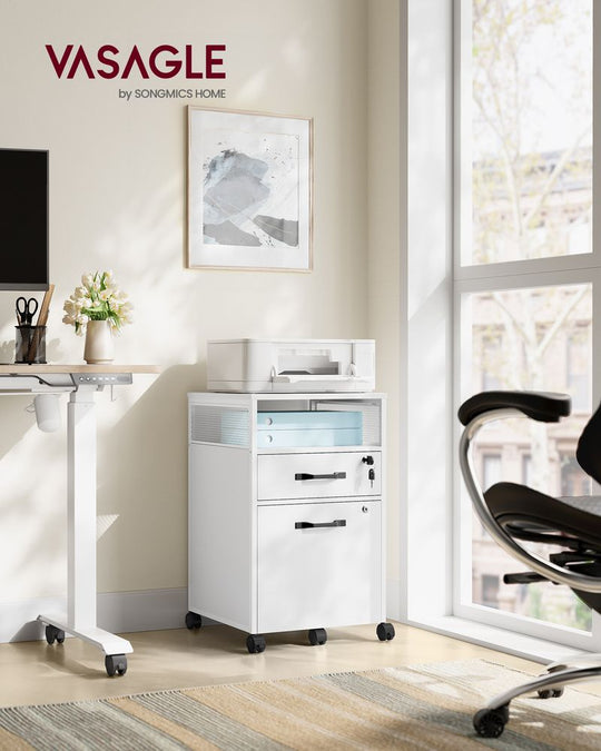 Mobile Filing Cabinet | Lockable Under-Desk Storage on Wheels