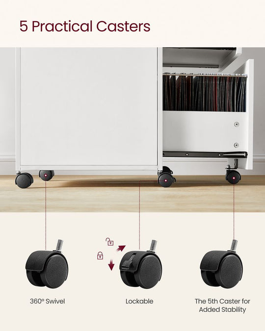 Mobile Filing Cabinet | Lockable Under-Desk Storage on Wheels