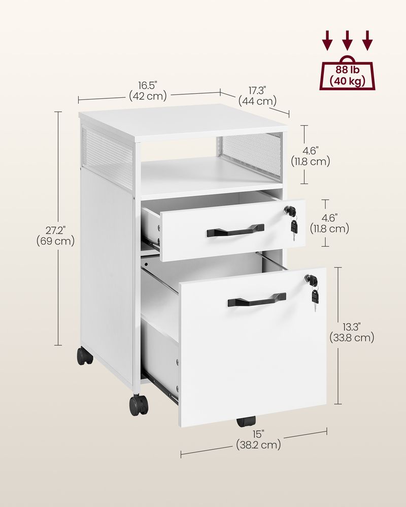 Mobile Filing Cabinet | Lockable Under-Desk Storage on Wheels