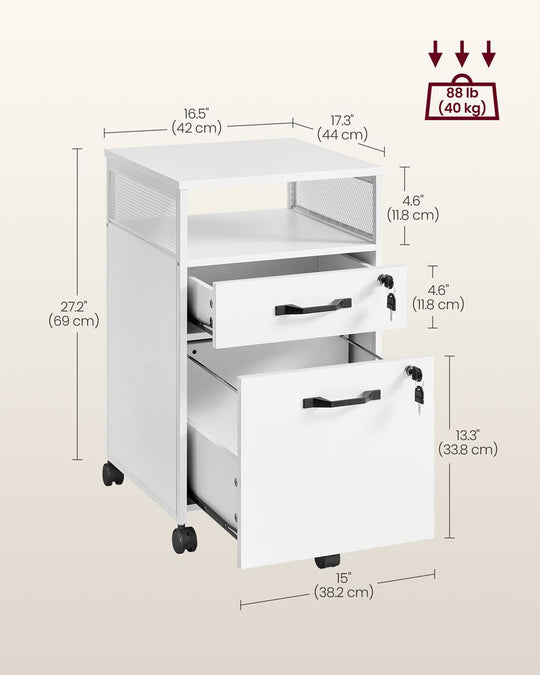 Mobile Filing Cabinet | Lockable Under-Desk Storage on Wheels