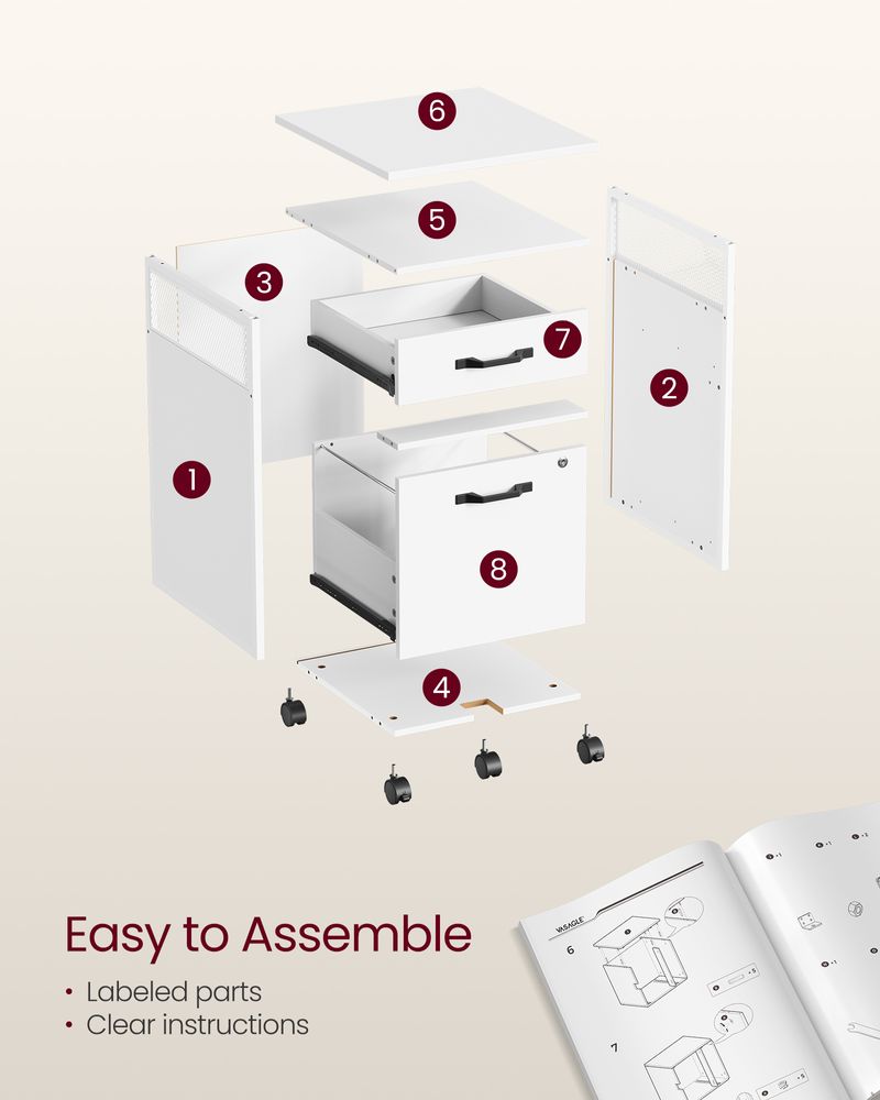 Mobile Filing Cabinet | Lockable Under-Desk Storage on Wheels