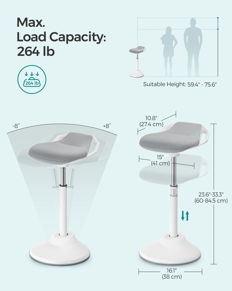 Standing Desk Stool | Adjustable Height Sit-Stand Chair