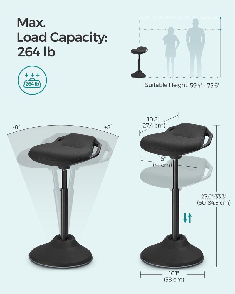 Standing Desk Stool | Adjustable Height Sit-Stand Chair