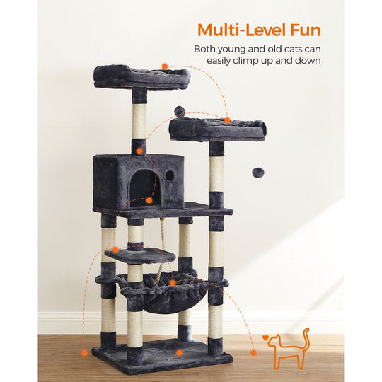 Cat Tree Tower | Scratching Posts With Hammock and Perch
