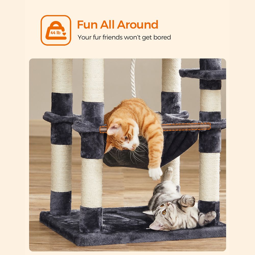 Cat Tree Tower | Scratching Posts With Hammock and Perch
