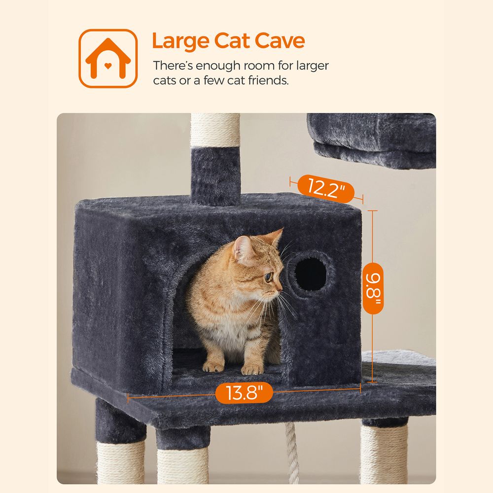 Cat Tree Tower | Scratching Posts With Hammock and Perch
