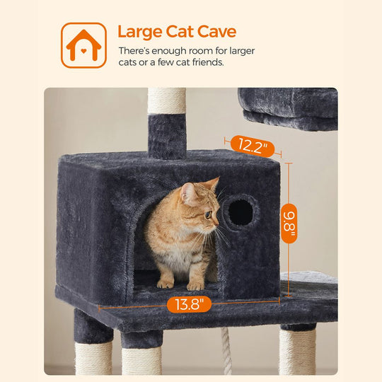 Cat Tree Tower | Scratching Posts With Hammock and Perch