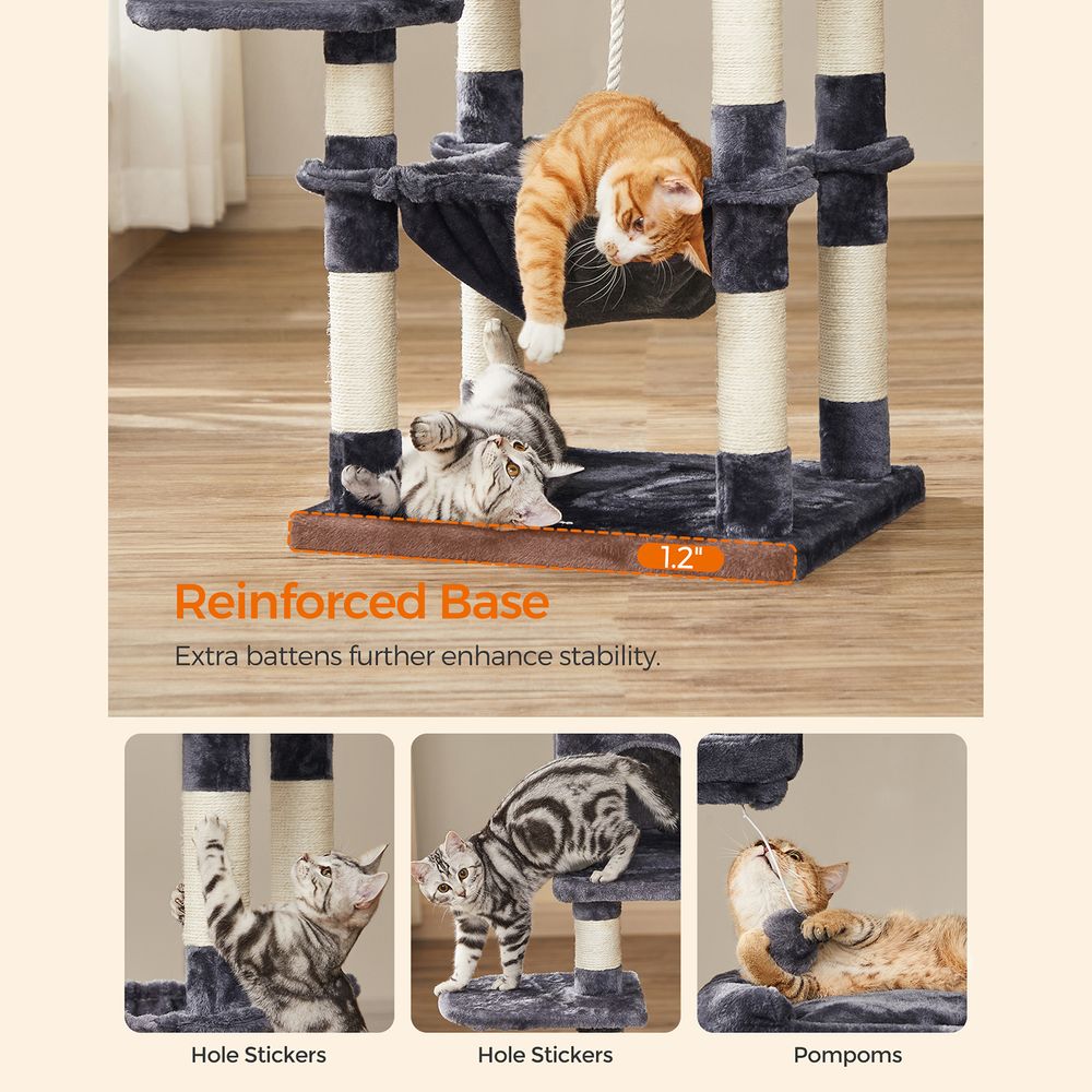 Cat Tree Tower | Scratching Posts With Hammock and Perch