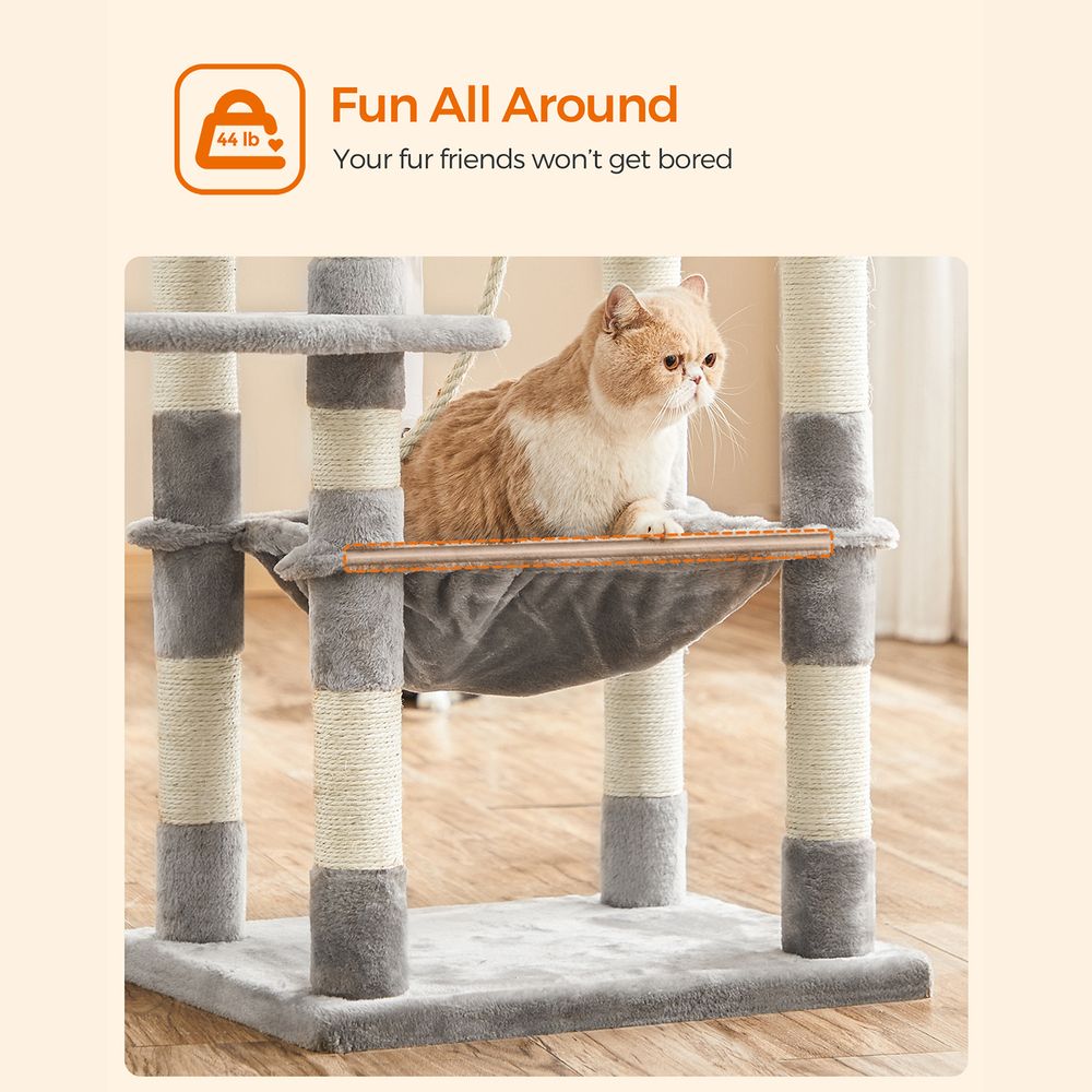 Cat Tree Tower | Scratching Posts With Hammock and Perch