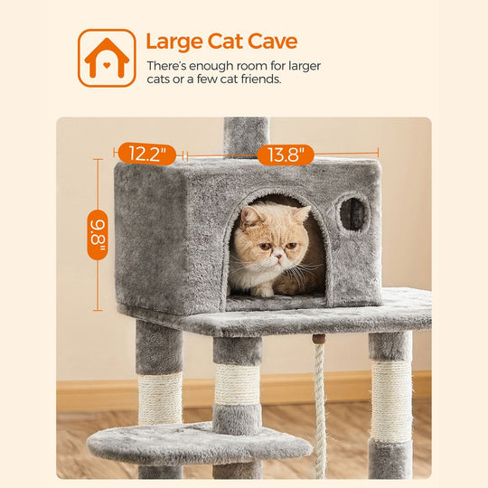 Cat Tree Tower | Scratching Posts With Hammock and Perch