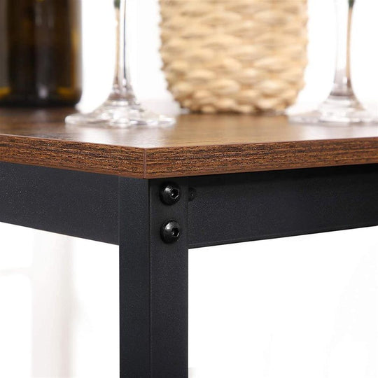 Square High Top Bar Table | Industrial Pub Table With Footrest