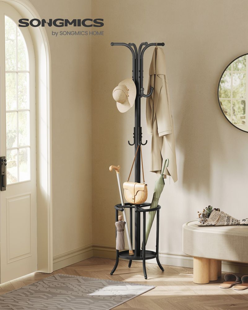 Coat Rack With Umbrella Holder | Freestanding Entryway Stand