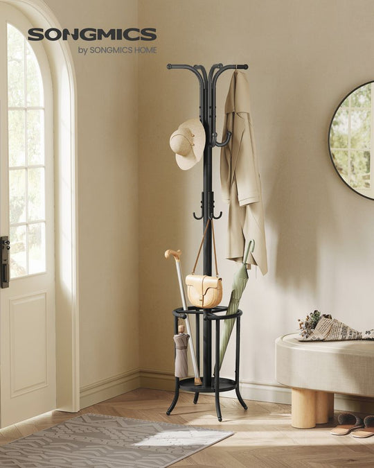 Coat Rack With Umbrella Holder | Freestanding Entryway Stand