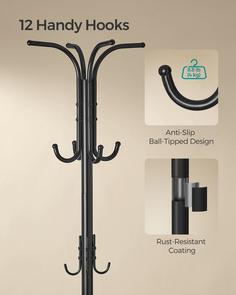 Coat Rack With Umbrella Holder | Freestanding Entryway Stand
