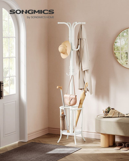 Coat Rack With Umbrella Holder | Freestanding Entryway Stand