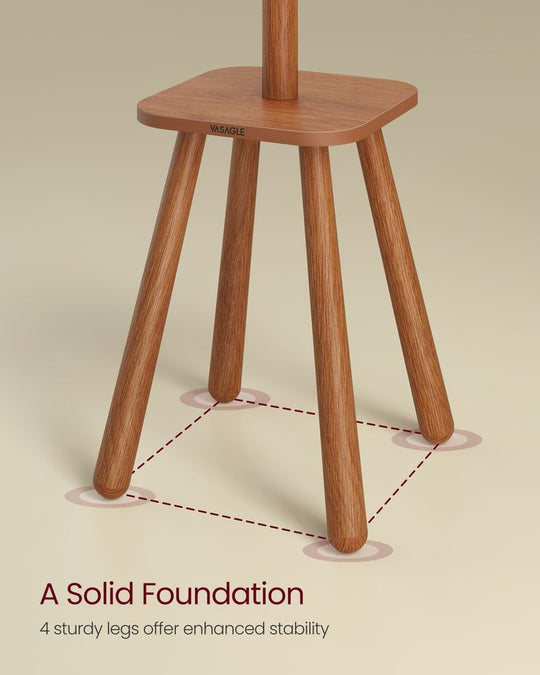 Freestanding Coat Rack | Tree Hooks With Lower Storage Shelf