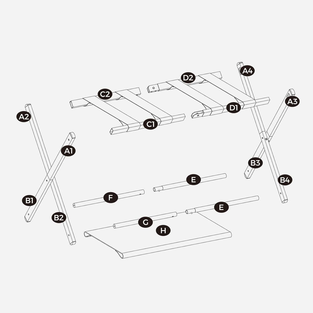 Folding Luggage Rack Set | Suitcase Stand With Storage Shelf
