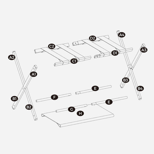 Folding Luggage Rack Set | Suitcase Stand With Storage Shelf