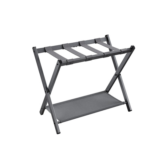 Folding Luggage Rack Set | Suitcase Stand With Storage Shelf