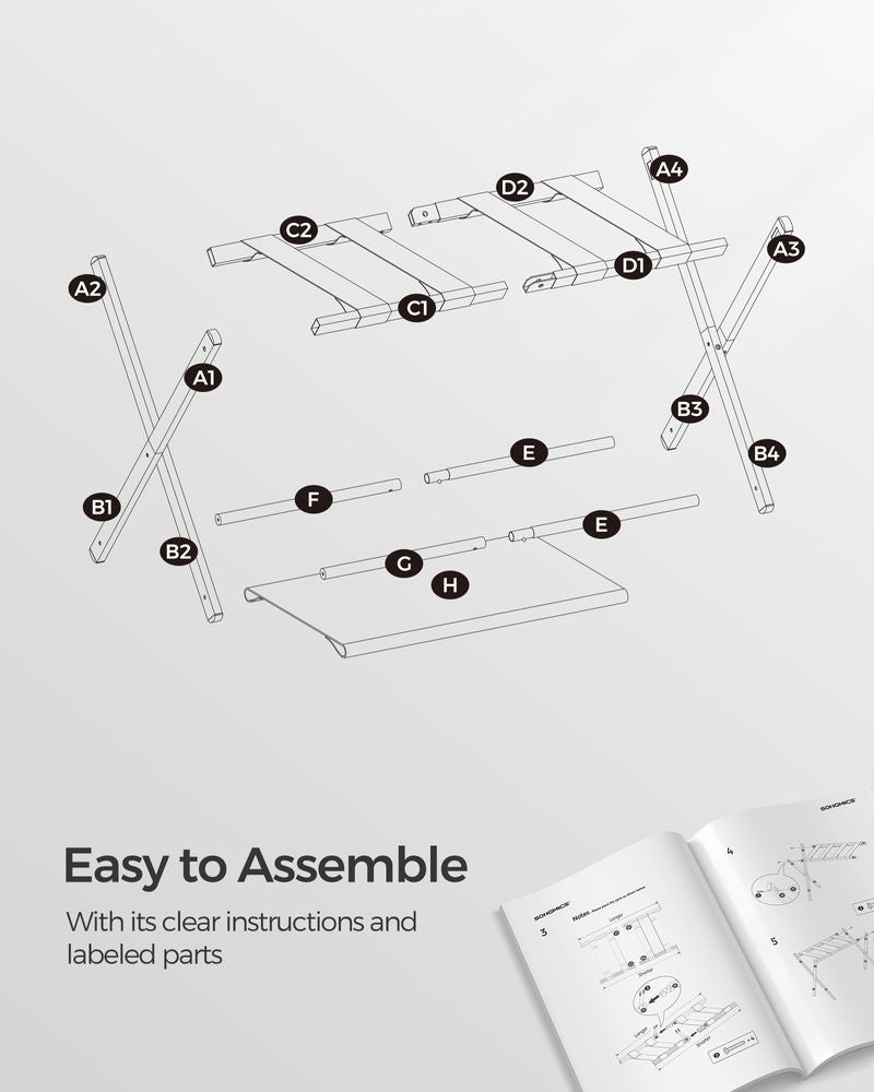 Folding Luggage Rack Set | Suitcase Stand With Storage Shelf