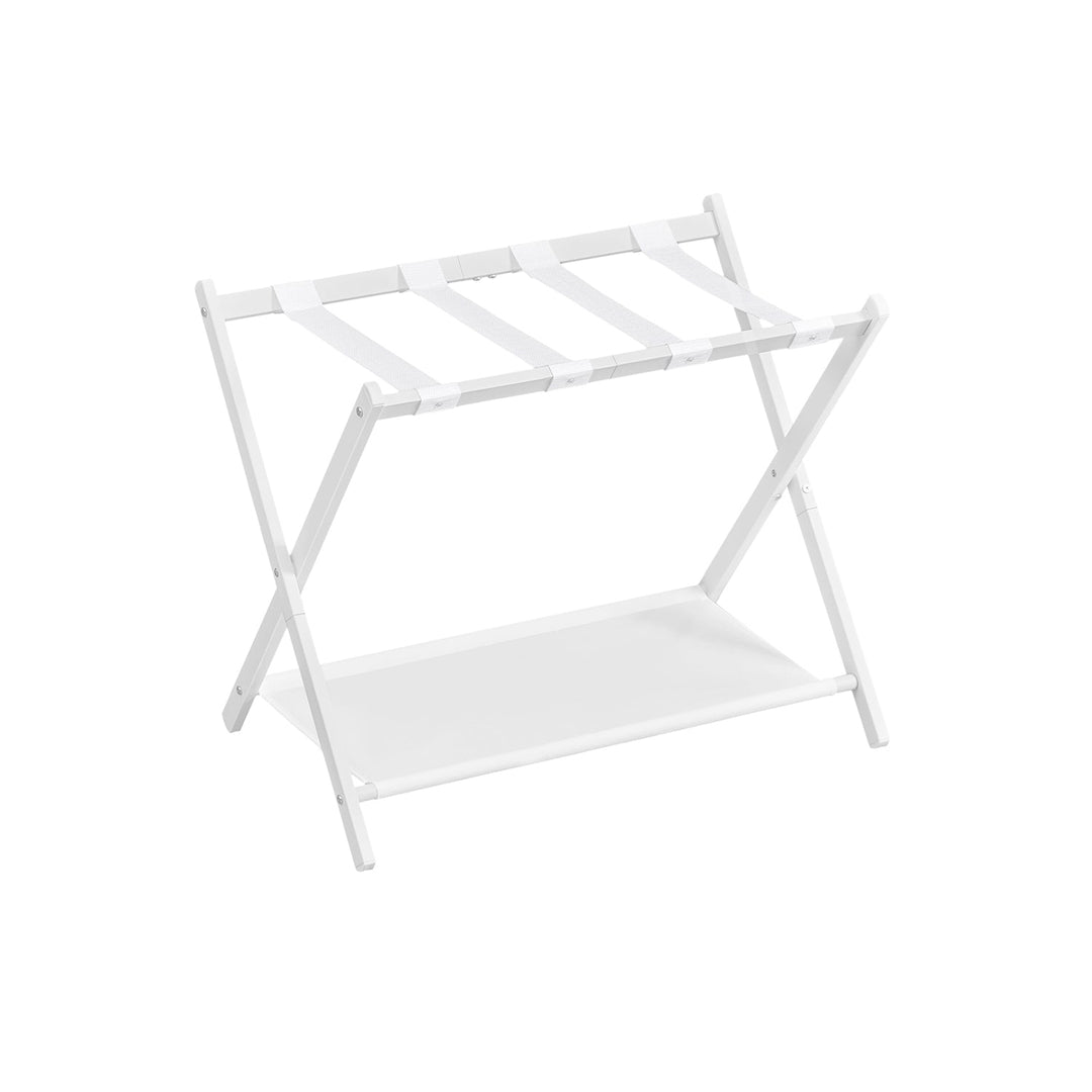Folding Luggage Rack Set | Suitcase Stand With Storage Shelf
