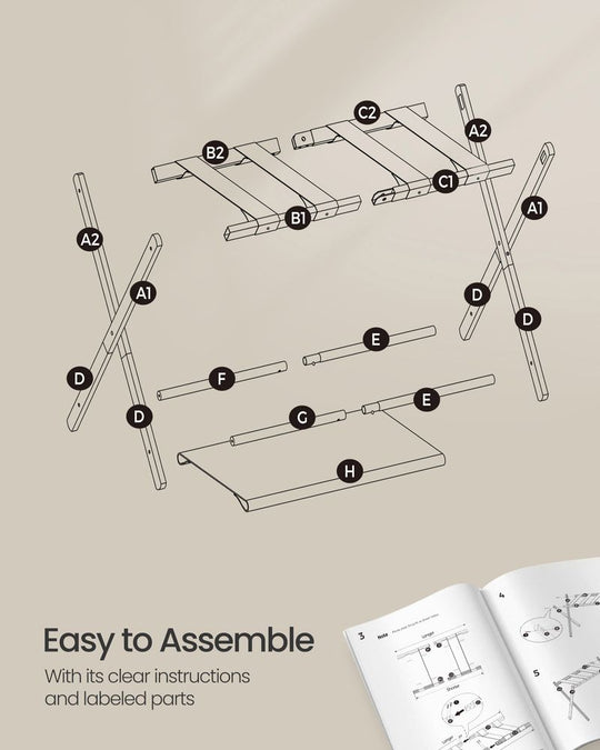 Folding Luggage Rack Set | Suitcase Stand With Storage Shelf