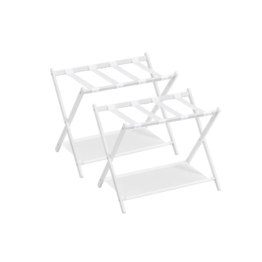 Folding Luggage Rack Set | Suitcase Stand With Storage Shelf