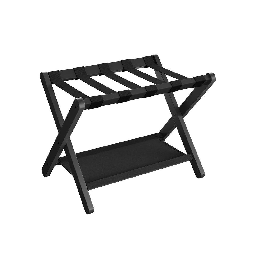 Folding Luggage Rack | Suitcase Stand With Lower Shelf