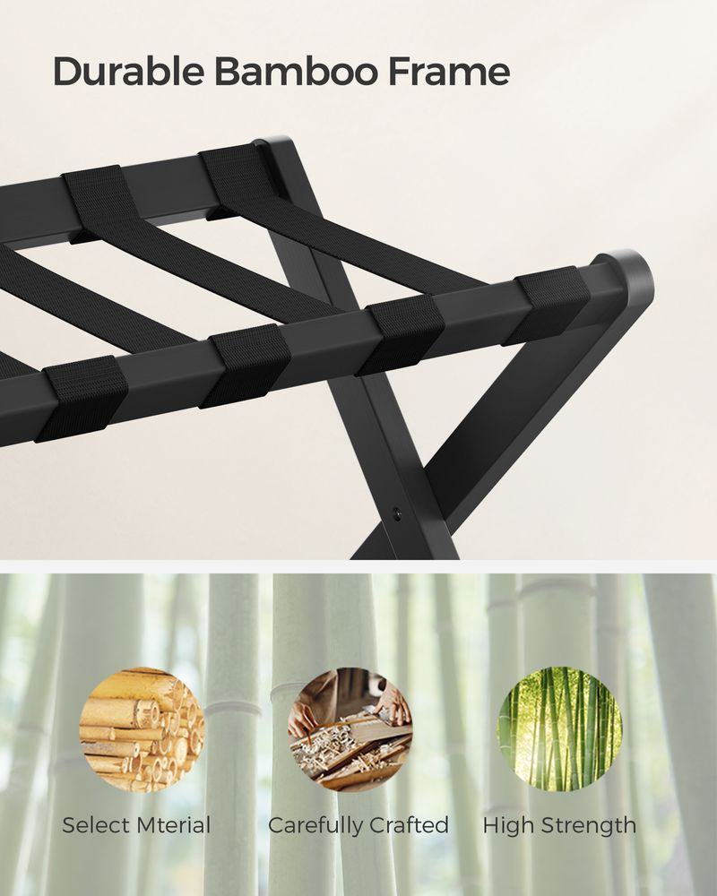 Folding Luggage Rack | Suitcase Stand With Lower Shelf