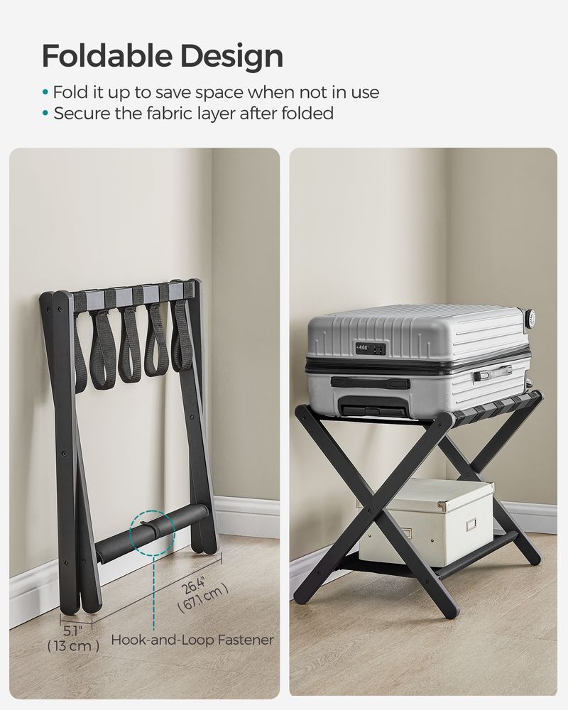 Folding Luggage Rack | Suitcase Stand With Lower Shelf