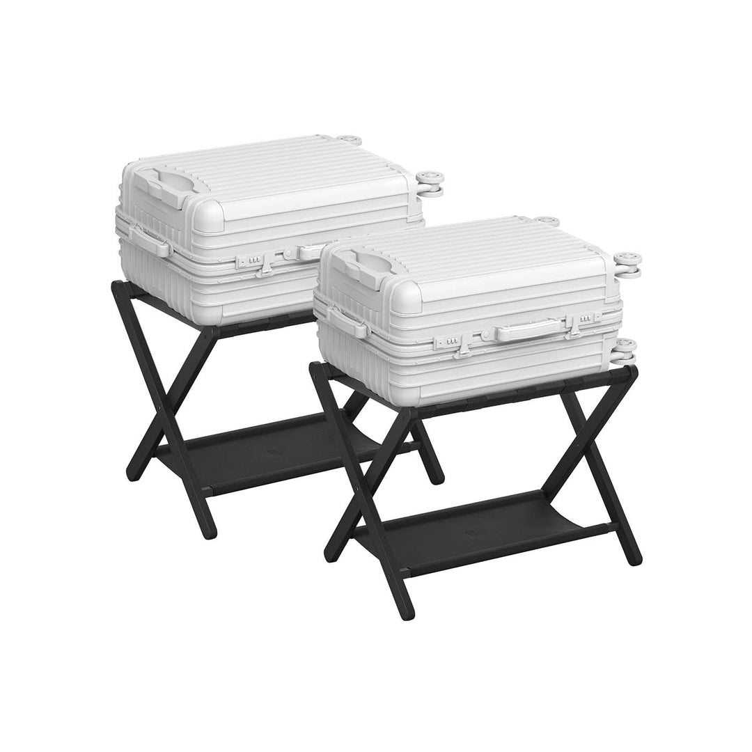 Folding Luggage Rack | Suitcase Stand With Lower Shelf