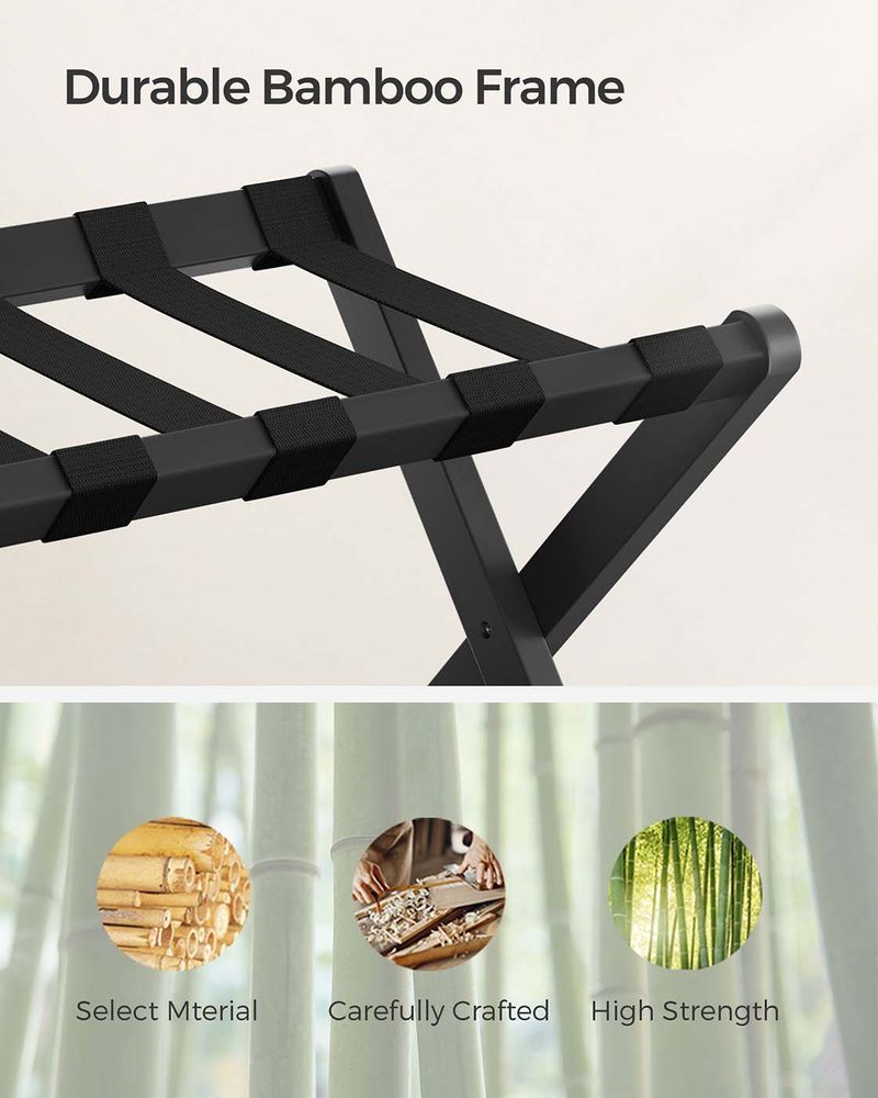 Folding Luggage Rack | Suitcase Stand With Lower Shelf