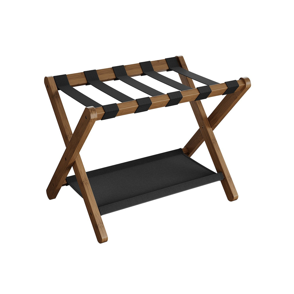 Folding Luggage Rack | Suitcase Stand With Lower Shelf
