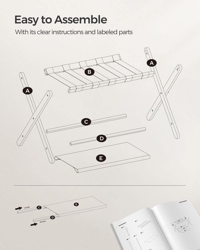 Folding Luggage Rack | Suitcase Stand With Lower Shelf