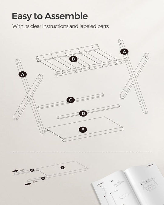 Folding Luggage Rack | Suitcase Stand With Lower Shelf