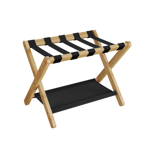 Folding Luggage Rack | Suitcase Stand With Lower Shelf