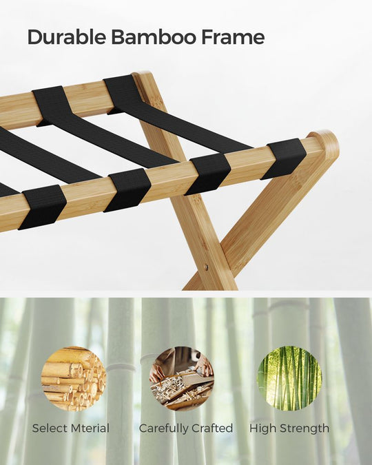 Folding Luggage Rack | Suitcase Stand With Lower Shelf