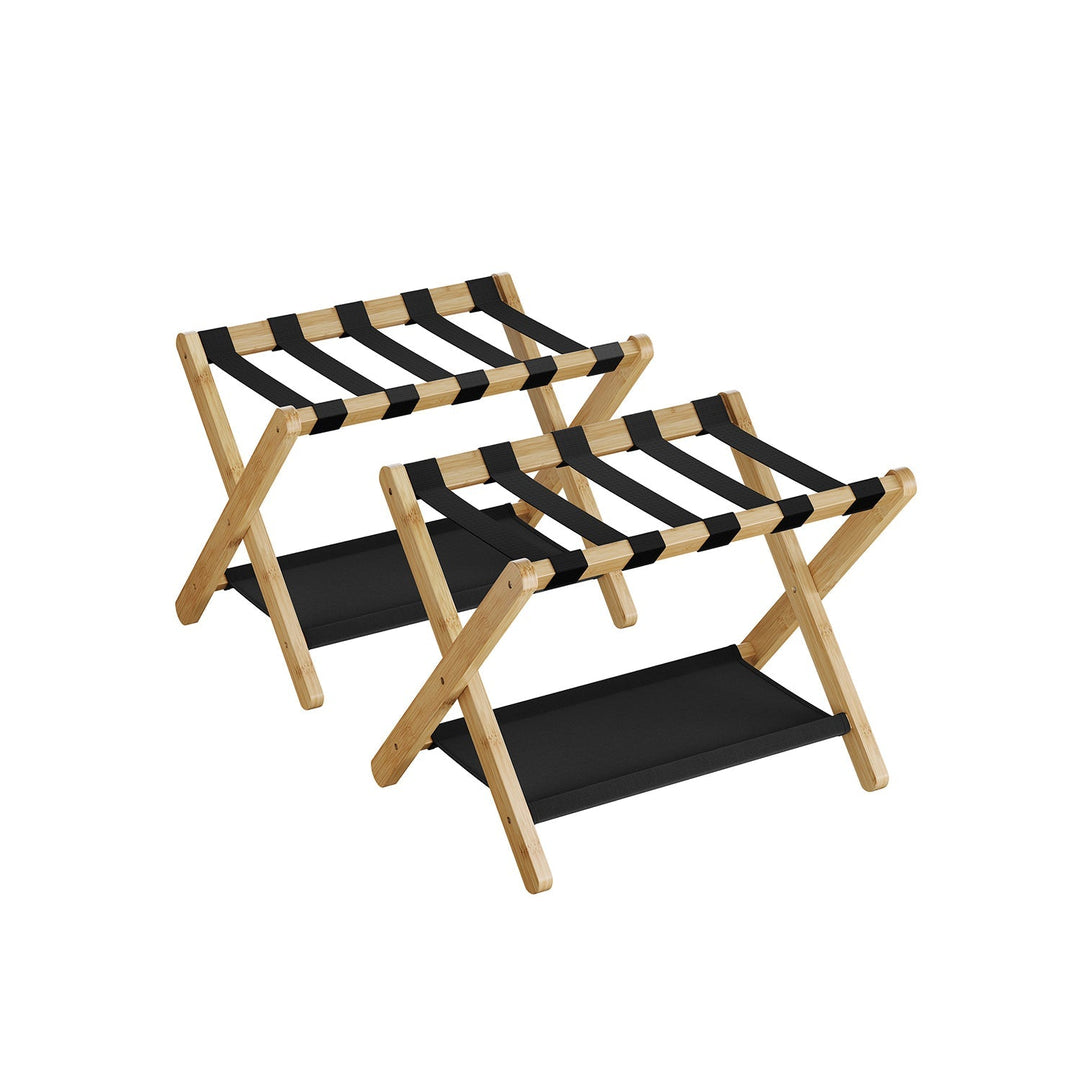 Folding Luggage Rack | Suitcase Stand With Lower Shelf