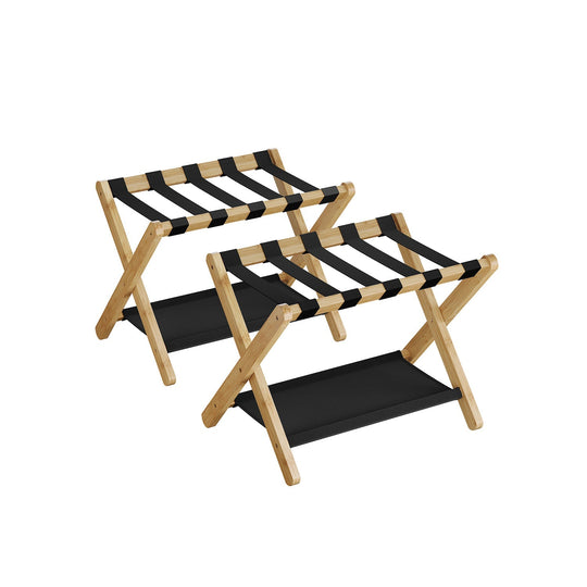 Folding Luggage Rack | Suitcase Stand With Lower Shelf
