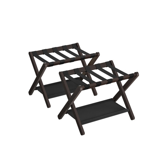 Folding Luggage Rack | Suitcase Stand With Lower Shelf