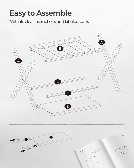 Folding Luggage Rack | Suitcase Stand With Lower Shelf