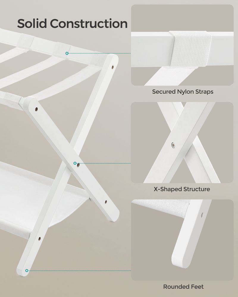 Folding Luggage Rack | Suitcase Stand With Lower Shelf