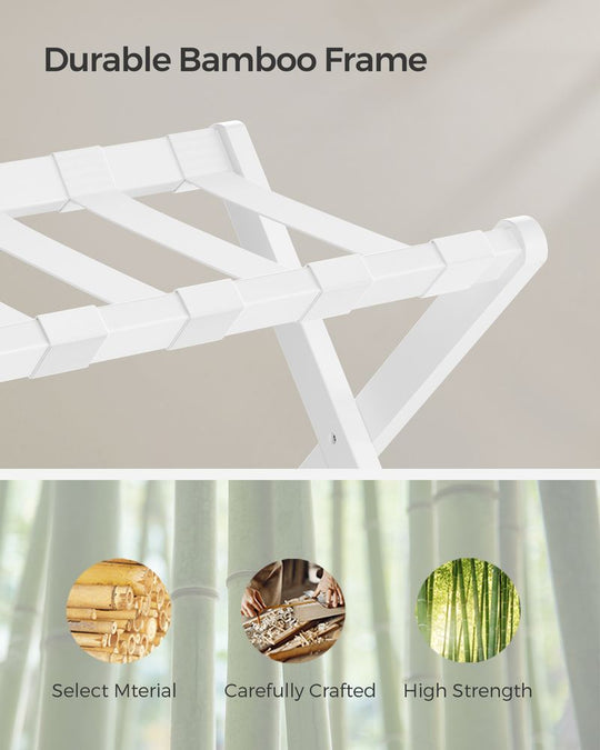 Folding Luggage Rack | Suitcase Stand With Lower Shelf