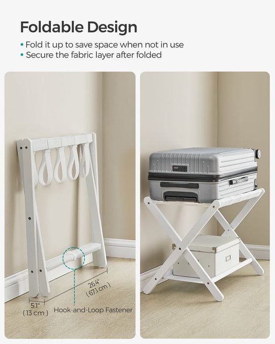 Folding Luggage Rack | Suitcase Stand With Lower Shelf