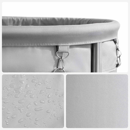 Round Rolling Laundry Hamper | Steel Frame Cart With Wheels