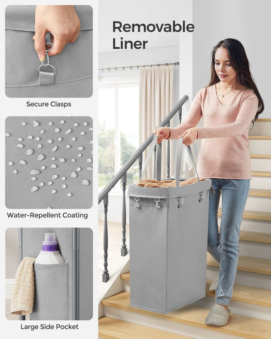 Rolling Laundry Basket | Wheeled Hamper with Steel Frame