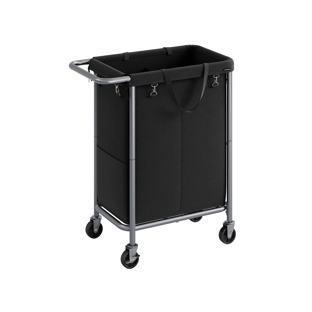 Rolling Laundry Basket | Wheeled Hamper with Steel Frame