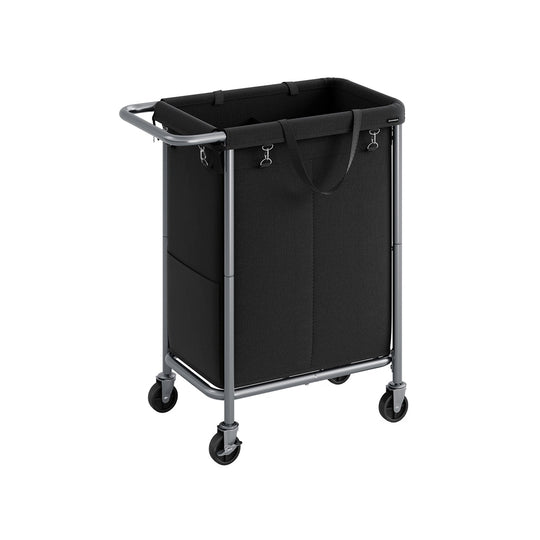 Rolling Laundry Basket | Wheeled Hamper with Steel Frame